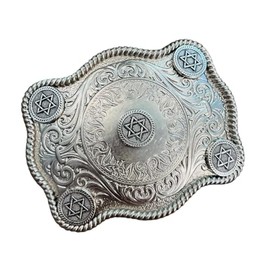 Star of David Belt Buckle, Jewish Gift, Bar Mitzvah, Bat Mitzvah, Jiudaica (WITHOUT CORNER RHINESTONES)
