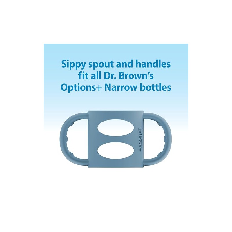 Dr. Brown's Milestones Narrow Sippy Spout Bottle with 100% Silicone,