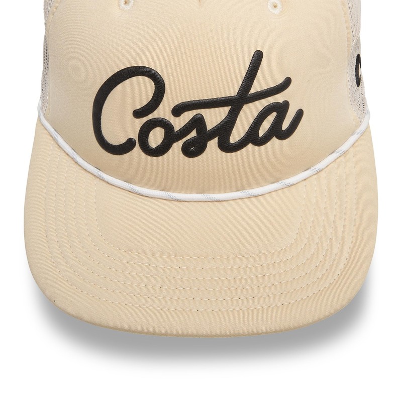 Costa Del Mar Mens New Foam Front Trucker Hat, Straw,