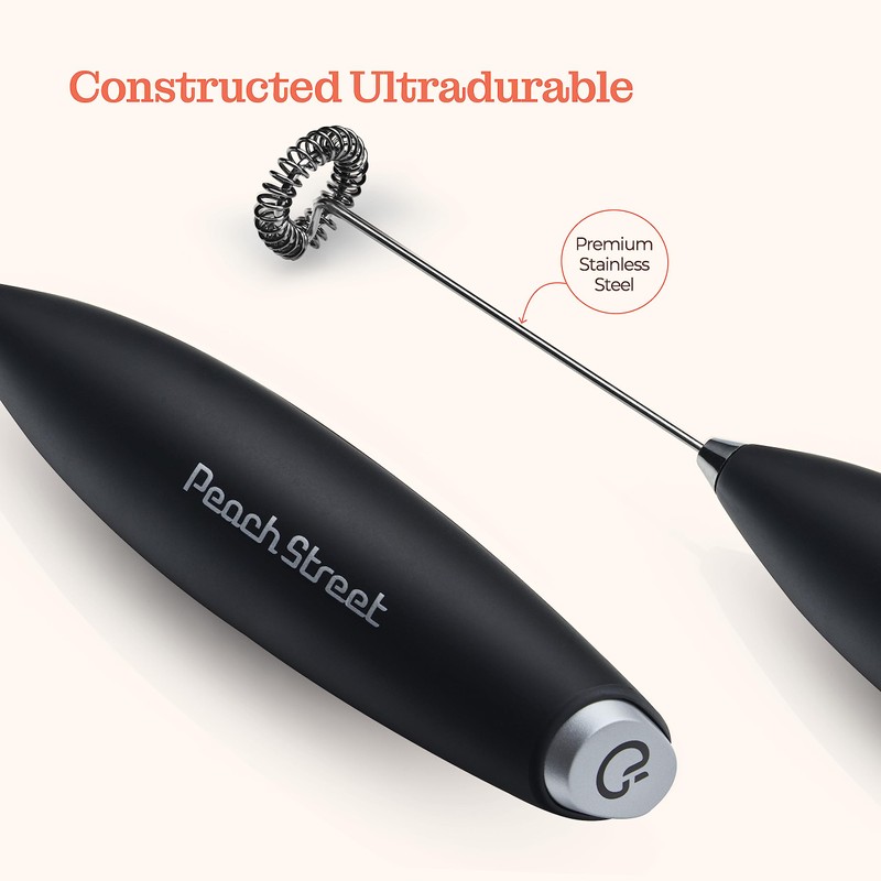 Powerful Handheld Milk Frother, Mini Milk Frother Wand, Battery Operated