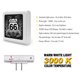 Plug in Dimmable LED Night Light with Dusk to Dawn Auto Sensor, Adjustable Brightness, Warm Light, Auto On-Off Nightlight for Bathroom, Hallway, Nursery, Bedrooms - Route 66