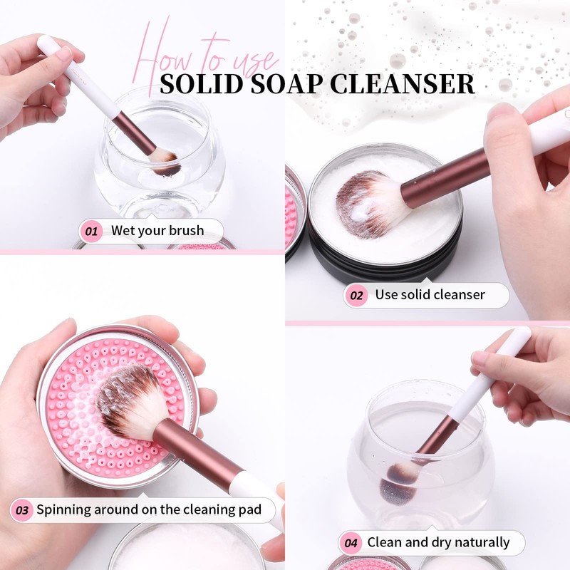 DUcare Makeup Brush Cleaner Shampoo Soap Solid Brush Cleaning Mat