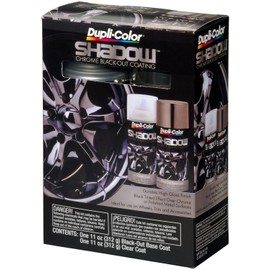 Dupli-Color (ESHD10007 Black/Clear Chrome Black-Out Coating 2-Can Aerosol Kit - 11 oz, (Case of 2)