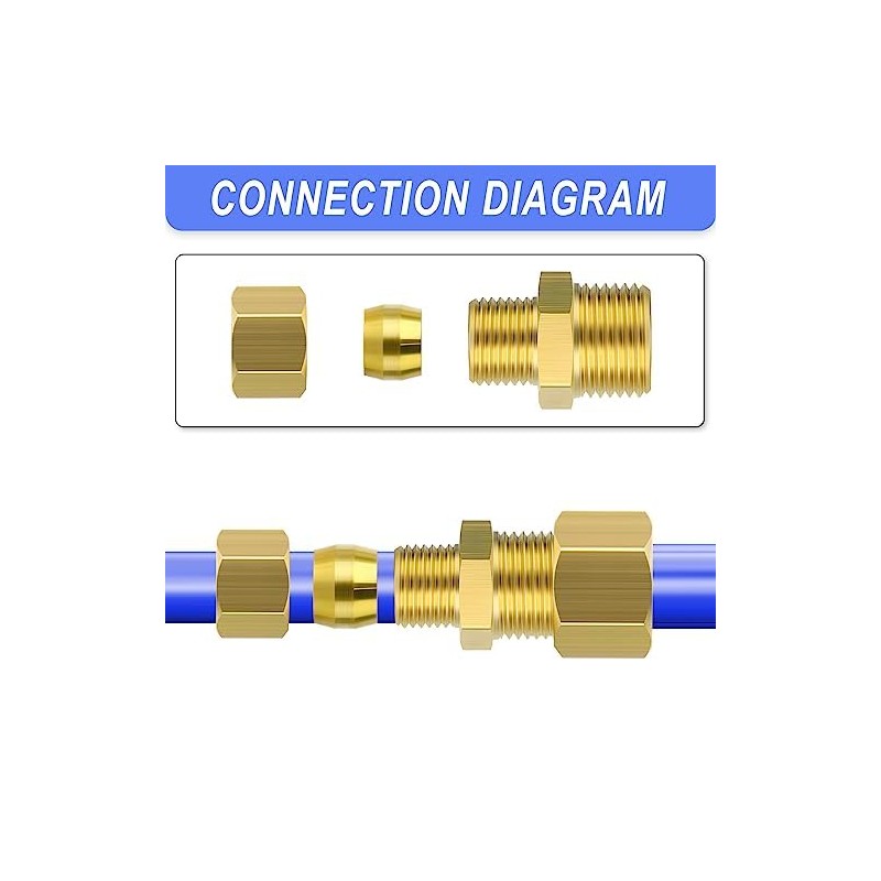 ERGAOBOY 2 Pcs 8MM OD X 10MM OD Brass Reduction