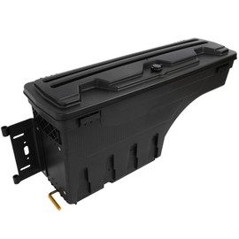 CCIYU Lockable Truck Bed Storage Tool Box Compatible for Dodge Ram 1500 2019-2021 Black Toolbox, Rear Wheel Well Toolbox Driver Side