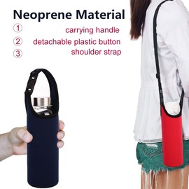 3 PCS Water Bottle Carrier with Shoulder Strap 16oz-21oz, TuNan Neoprene Sleeve Cup Holder Pouch with Carrying Handle for All Portable Sport Water Bottle -3 Colors