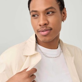 Bestyle Curb Chain Women's Men's Silver 925 Cuban Necklace Figaro Chain Width 3 mm / 5 mm Length 35 - 71 cm, Sterling Silver