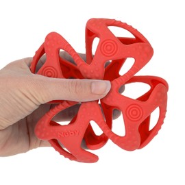 Pelota Mordedera 100% Silicon Rojo