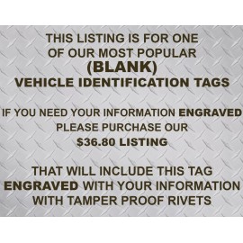 MFG-DIRECT SERIAL NUMBER FORD ID TAG DATA PLATE VINTAGE SCRIPT DESIGN CUSTOM (BLANK) USA