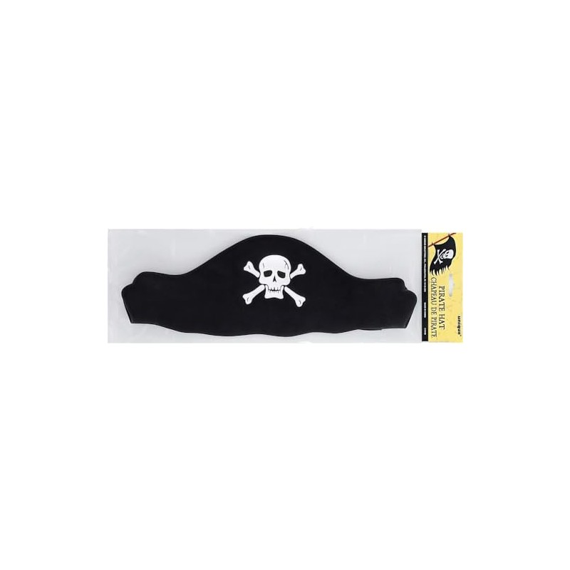 Black Pirate Hat Flat Foam - One Size Fits Most