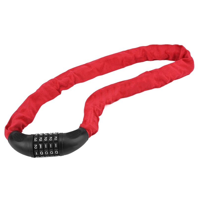 Bike Anti theft Security Bicycle Steel Chain Cipher Lock 5-digit