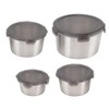 4Pcs Stainless Steel Preservation Box Large Capacity Round Food Storage