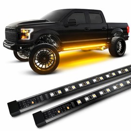 OPT7 Sidekick 86" Running Board Lights 2PCS LED Strips w/Amber Turn Signal Side Marker, DRL, White Courtesy Light for Extended Crew Cab Trucks Pickup Trailer - Truck Decorations