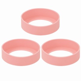 ONLYKXY 3pcs 6.5cm Silicon Protective Cup Mat Sleeve Heat-Resistant Bottle Holder Rubber Coaster Tumblers Protector Base Pad Non-Slip Bottom Cover Ring Accessories for Thermos (Light Pink)