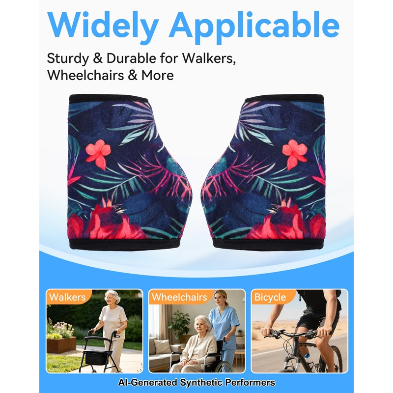Walker Handle Cushions, Soft Non-Slip Grips for Walker, 2 Pack