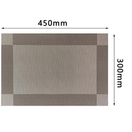 Lumaca Washable Placemats, Set of 6 Placemats Made of 70% PVC and 30% Polyester, Non-Slip, Heat Resistant, for Kitchen Table, Brown