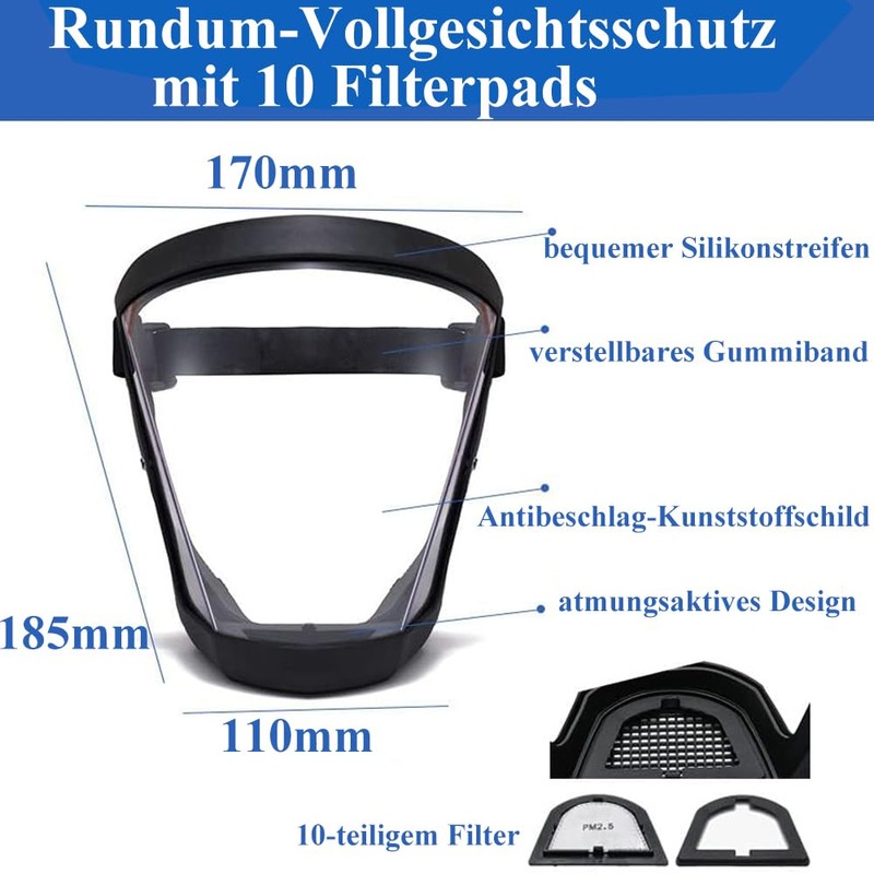 BFhongly Plastic Face Shield Vsier Full Face Protection Equipment (2)