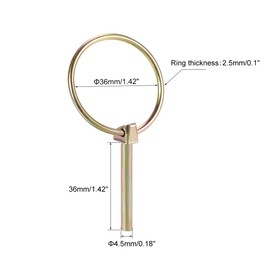 uxcell Linch Pin with Ring - 4.5mm x 36mm Trailer Pins Assortment Kit for Boat Kayak Canoe Trailer Tractor Trolley Horsebox 5Pcs
