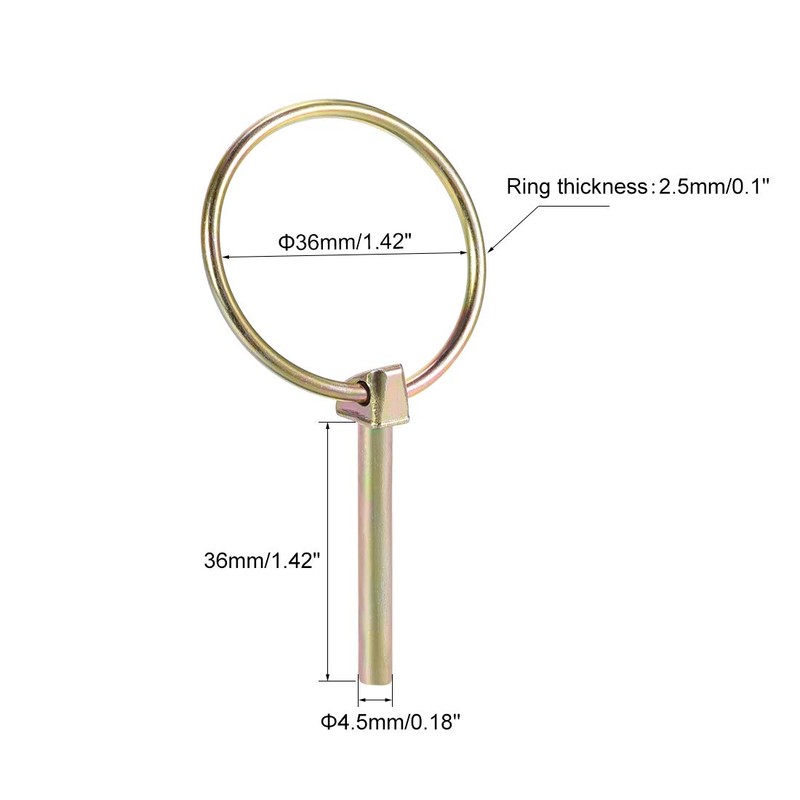 uxcell Linch Pin with Ring - 4.5mm x 36mm Trailer
