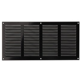 LIRAST 14x6 Vent Cover with Built-in Screen - Black Return Air Grille for Wall or Ceiling - Rectangular Metal HVAC Ventilation Register - Outer Dimensions: 15.75" W x 7.87" H
