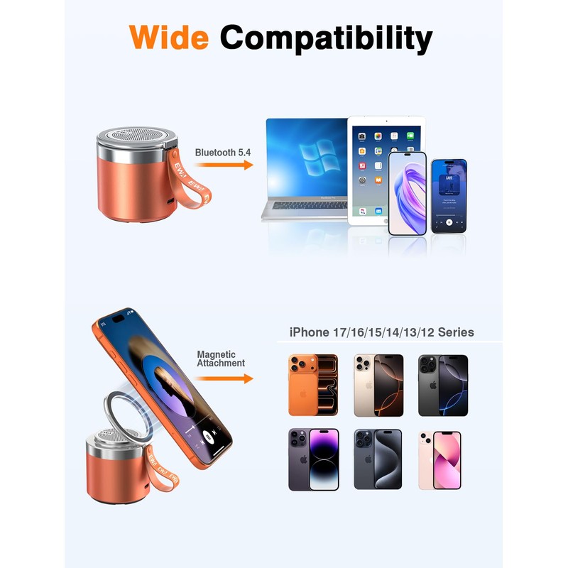 EWA Wireless Bluetooth Speaker with Secure Magnetic Phone Stand, HD
