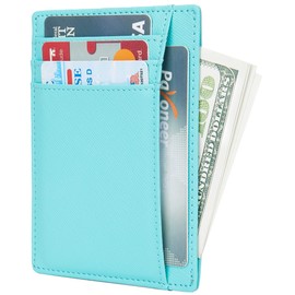 LinsCraft Leather RFID Blocking Minimalist Credit Card Holder Slim Pocket Wallets for Men Women