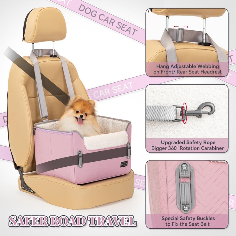 PETSFIT Dog Car Seats for Small Dogs, Portable Puppy Car