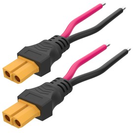 sovunis XT60 Power Pigtails Cable, XT60 Plug Connector Female with 12AWG Silicon Wire to Open Bare Power Cord for Balancing Cars, Drones, Toy Cars, Lithium Batteries and More (2-Pack)