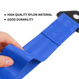 RASTP Racing Tow Strap, Car Modification Sports Trailer Belt Fit for Front or Rear Front Bumper Decorative (Blue)