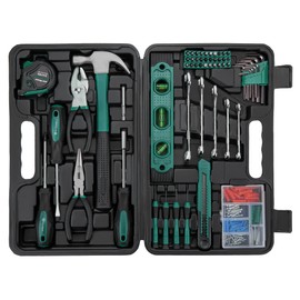 CARTMAN 152-Piece Basic Household Hand Tool Set,with Toolbox Storage Case, All Purpose Home Tool Kit Includes Essential Tools for Office College Repairs Green