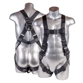 Palmer Safety Dielectric Safety Harness I 5pt Full Body Harness, Pass-through Chest & Leg Strap, All Dielectric Hardware I Universal, Black, H234300021