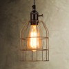 Cerdeco Retro Vintage Cage Shade Cage Pendant Light Antique Bronze