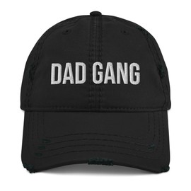 MTN TOOL Dad Gang Distressed Dad Hat Parent, Father, Cool Embroidered Hat Black