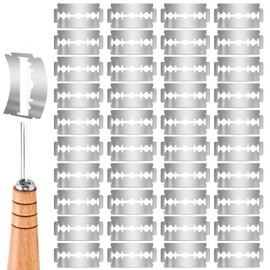 Bread Lame Blades Refill 40 PCS Breads Scoring Blade Stainless Steel Dough Scorer Tool Professional French Dough Bread Lame Razors Knife for Sourdough Baker Baking Homemade Bread Pattern Design