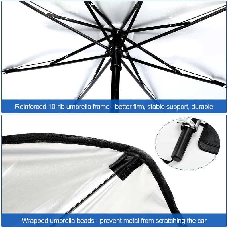 Riakrum Patriotic Eagle American Flag Car Windshield Sun Shade Umbrella