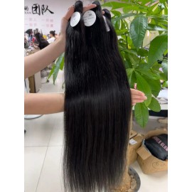 High Quality Vietnamese Hair 100 Percent Raw Human Hair with No Shedding Natural Wavy Texturecolor: straight, Stretched Length: 22"