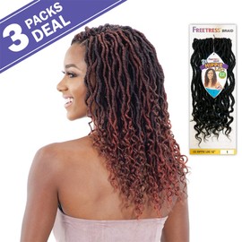 FreeTress Crochet Braids 2X Hippie Loc 12" (3-PACK, CHERRYWINE)