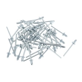 RATCHROLL 50 Pcs Dome Head Large Flange Blind Rivets 4mm Grip Diameter 6mm Grip Length 8mm Flange Diameter Silver Tone Iron