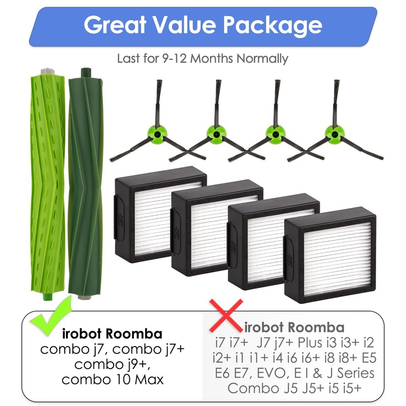 (10 Pack) Combo j7 Replacement Parts Kit Compatible with iRobot