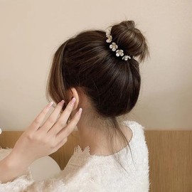 Bun Hair Accessories for Girls Women Flower Hair Bun Roller Decorative Hair Bun Maker for Long Thick Hair Twist Bun Ponytail Holder Flower Girl Bun Headpiece Bun Styling Tool for Hair Bun Curler