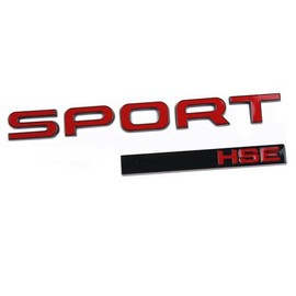 3pc 3D Gloss Black Red Sport hse Badges Emblems with Adhesive Backing fits Range Rover, Land Rover, Trucks, and Cars.