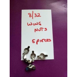 Unbranded LOT OF (5) 8/32 WING NUTS  (NOS) 8-32 WING NUTS