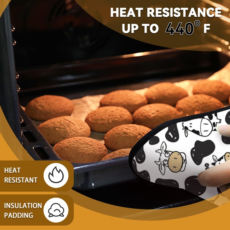 Cow Skin Pot Holder Set of 2,Heat Resistant Potholders Oven