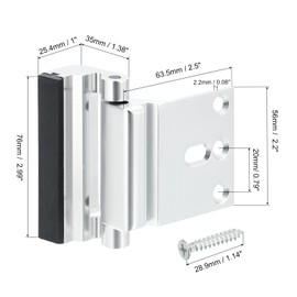 PATIKIL Home Security Door Lock, 3" Stop Door Reinforcement Lock Withstand 800 Lbs High-Security Aluminum Door Latch Stopper with Screws for Home Safety Privacy, Silver