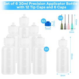 24 Pieces Bottle Needle Bottle Needle Bottles 30 ml Set, Precision Tip Applicator Bottle, Fine Tip Glue Applicator, Needle Tip Glue Bottle Applicator, Needle Bottle Applicator for DIY
