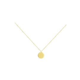 Round Gold Coin Pendant Necklace for Women Girls 925 Sterling Silver 18K Gold Plated Small Full Moon Minimalist Geometric Disk Circle Chain Delicate Choker Jewelry Best Friend Fashion Gifts (Gold)