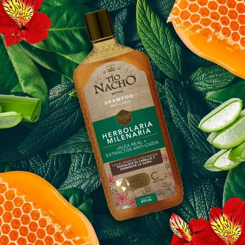 Tío Nacho Shampoo Herbolaria Milenaria. Botella Con 415ml.