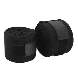 2Pcs Boxing Hand Wraps, 16.4ft Cotton Boxing Wraps, Quick Drying Semi Elastic Hook Loop Design, Sports Hand Wraps for Men Women Kickboxing Muay Thai (Black)