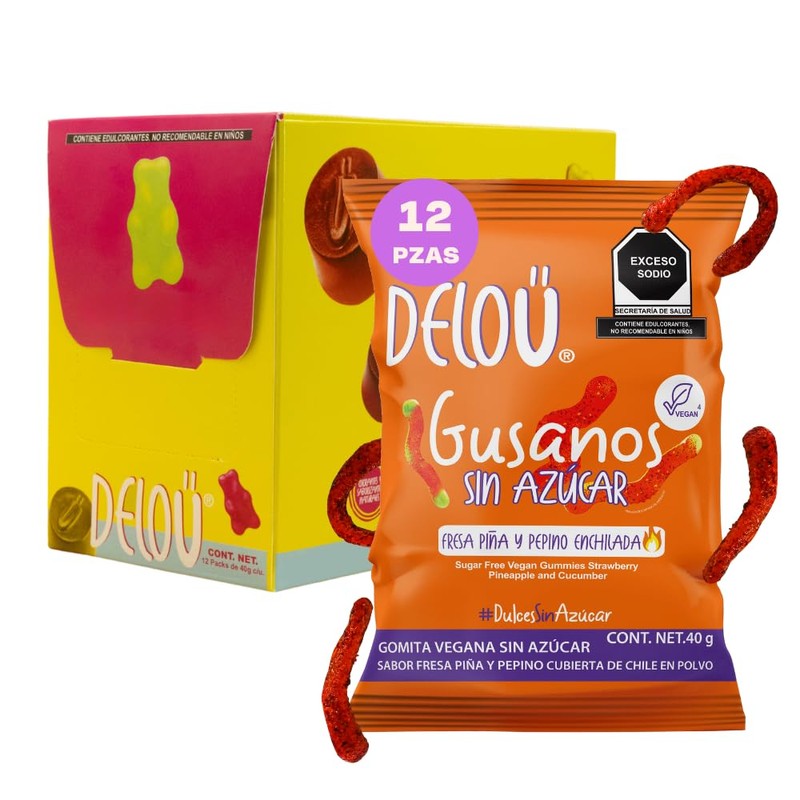 Delou | Gomitas Sin Azúcar - Sabor Fresa, Piña y