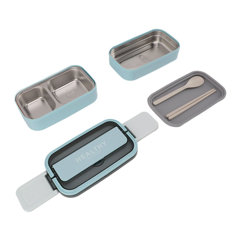 Double Layer Bento Box 316 Stainless Steel Compartment Portable Lunch